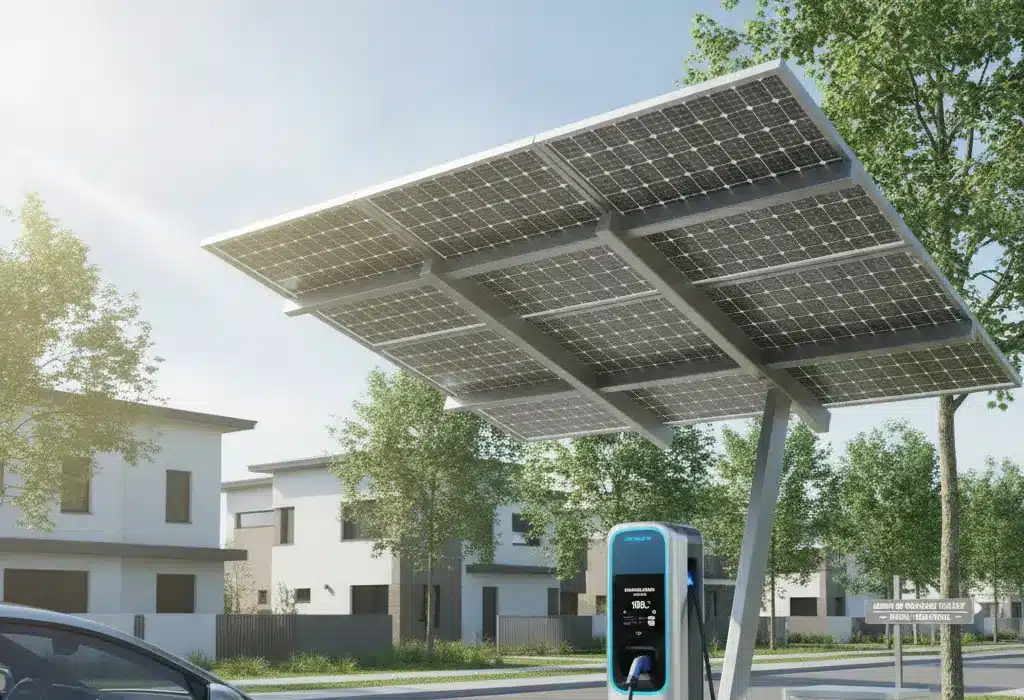 fonctionne borne recharge solaire
